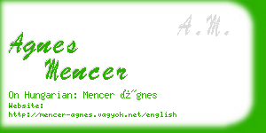 agnes mencer business card